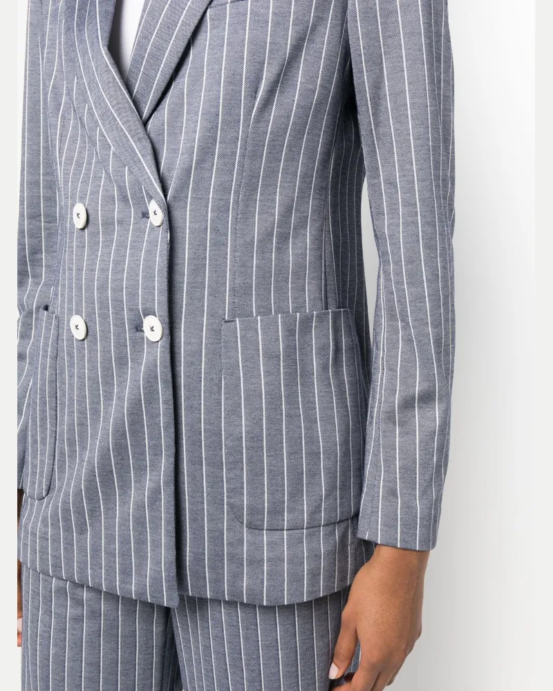 CIRCOLO 1901 Pinstripe Cotton Blazer — Blue-grey Blue-grey