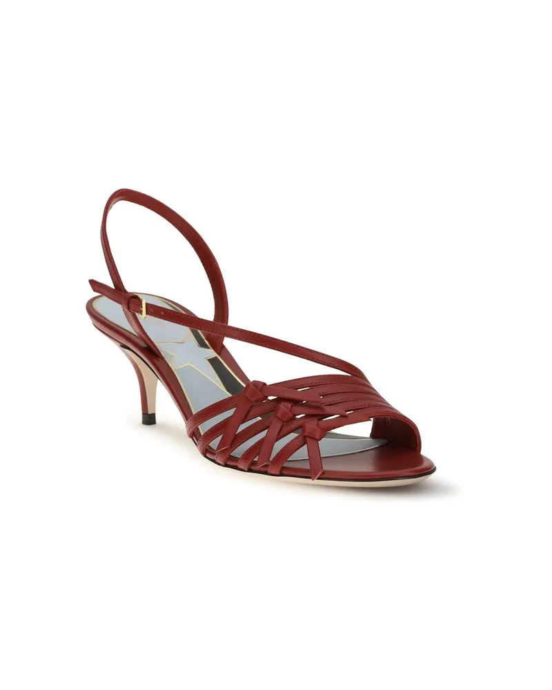Valentino Garavani Women's Multicolor Goatskin Strap-On Sandals Red