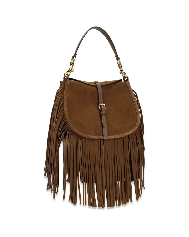Etro Women's Brown Calf Leather Bos Taurus Shoulder Bag Brown