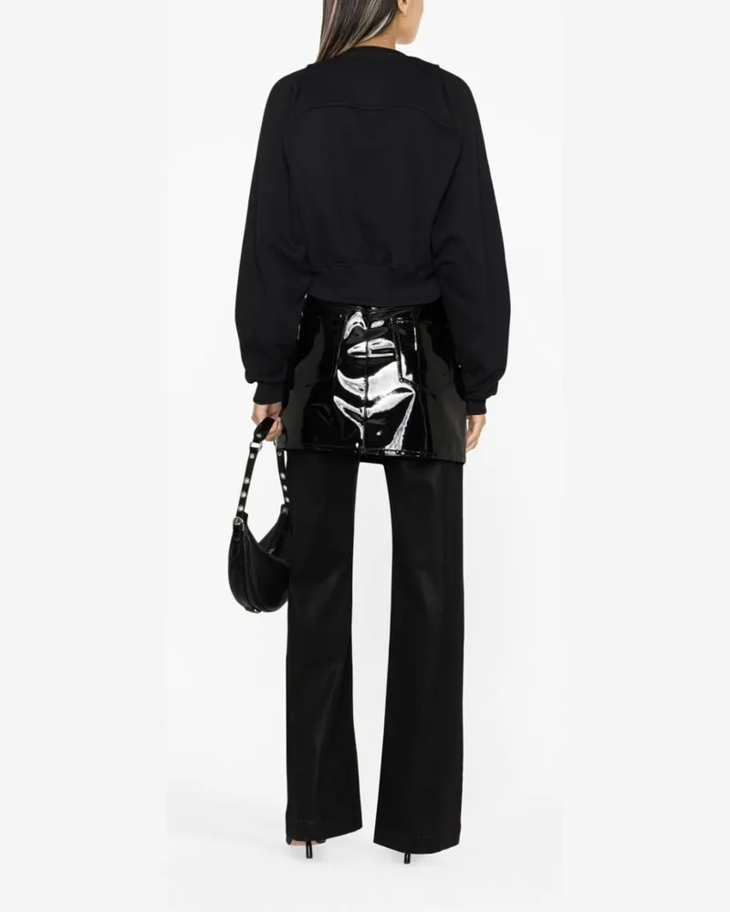 OFF-WHITE Logo-Print Cropped Sweatshirt — Black Black
