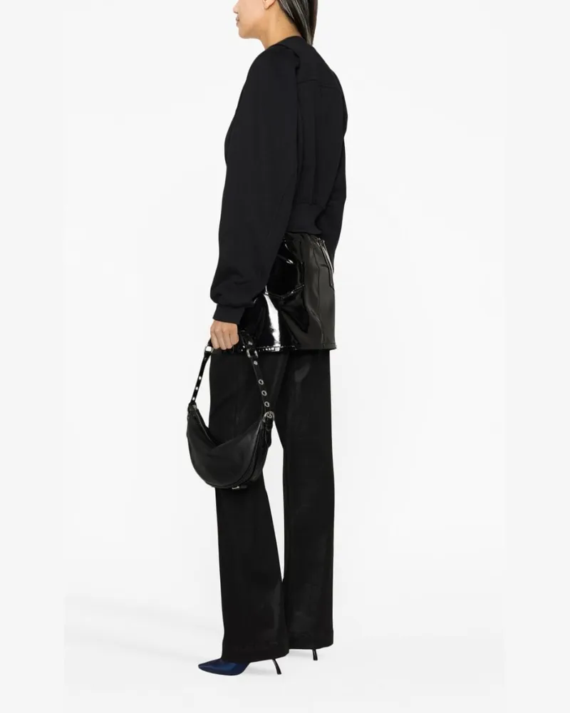 OFF-WHITE Logo-Print Cropped Sweatshirt — Black Black
