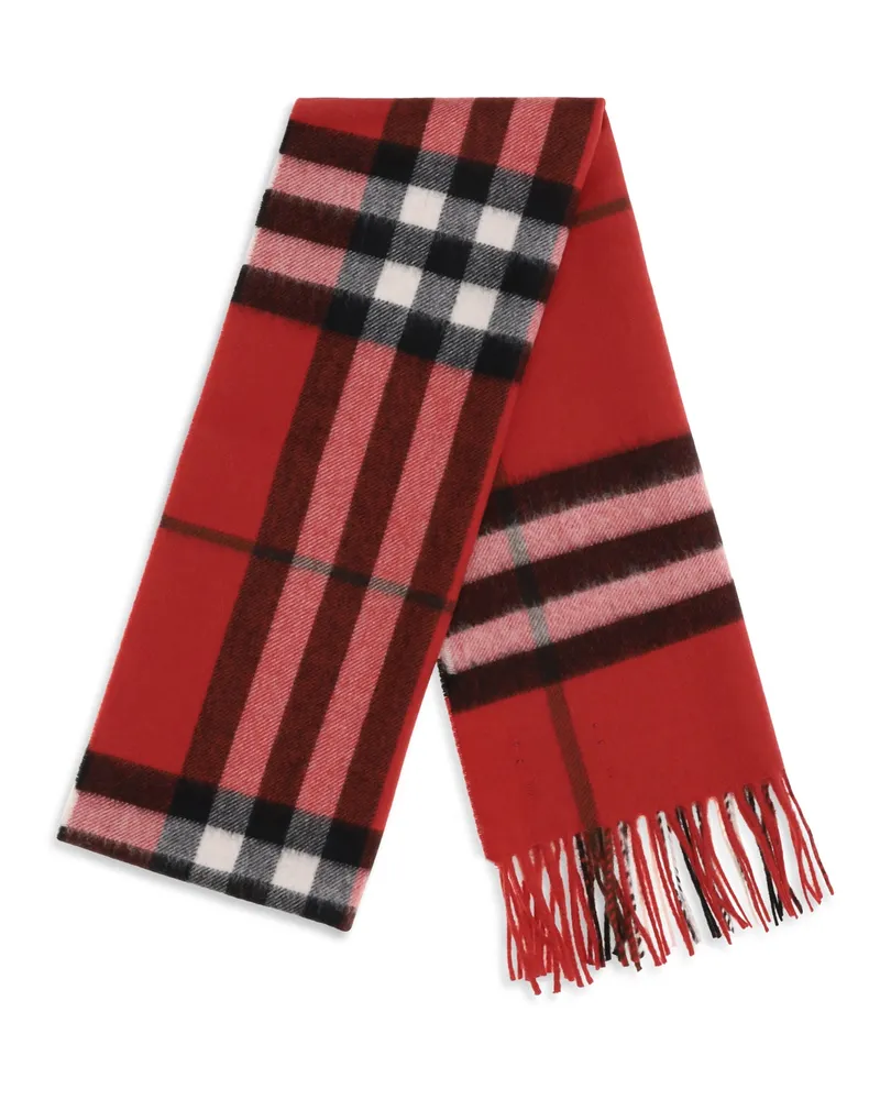 Burberry Women's Check Cashmere Scarf Post Red Kashmir-Capra Hircus Kashmir/capra Scarfs Red