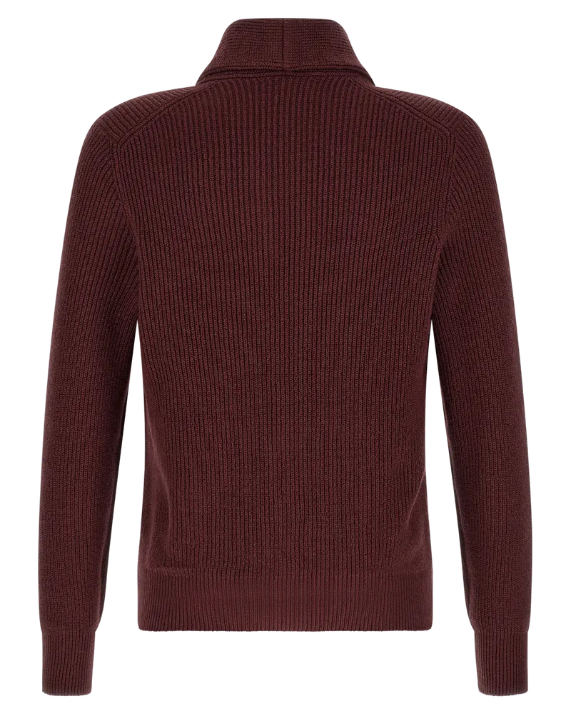 Brunello Cucinelli Men's Bordeaux Cotton Cardigan Clothing Burgundy