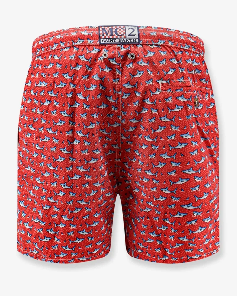 MC2 Saint Barth Men's Swim Trunks Recycled Polyester Red Shorts Red