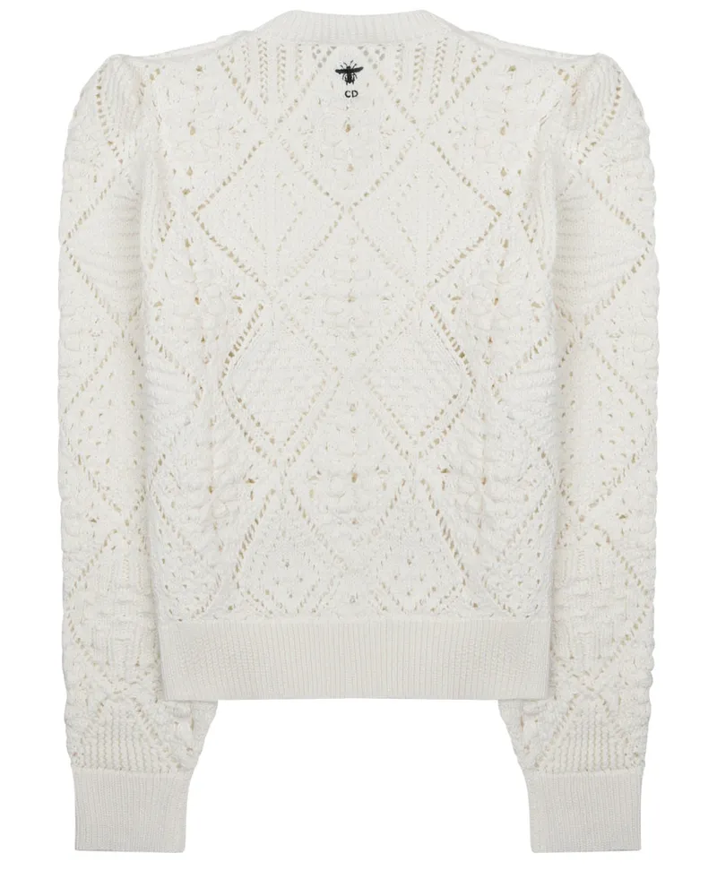 Dior Openwork Cotton Jumper — White White