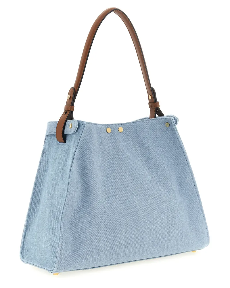 Fendi Denim Trapezoidal Shoulder Bag — Blue Blue