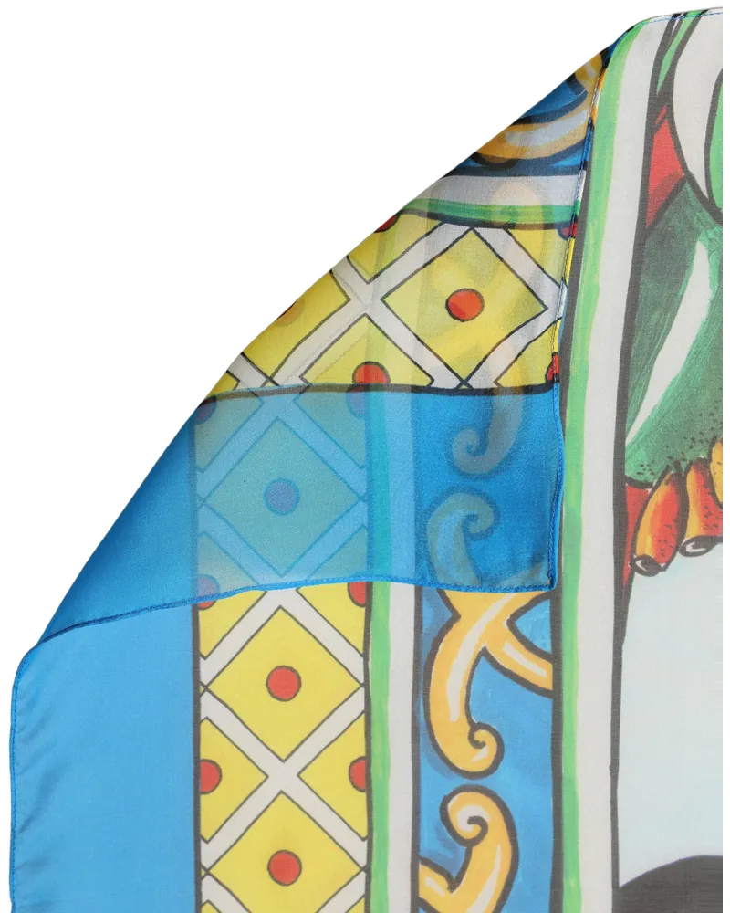 Dolce & Gabbana Silk Printed Foulard Scarf — Multicolor Multicolor