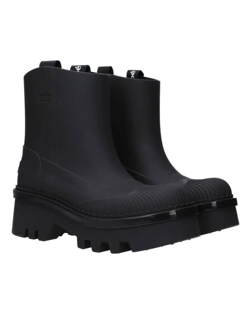 Chloé Women's Black Cotton Ankle Boots Black