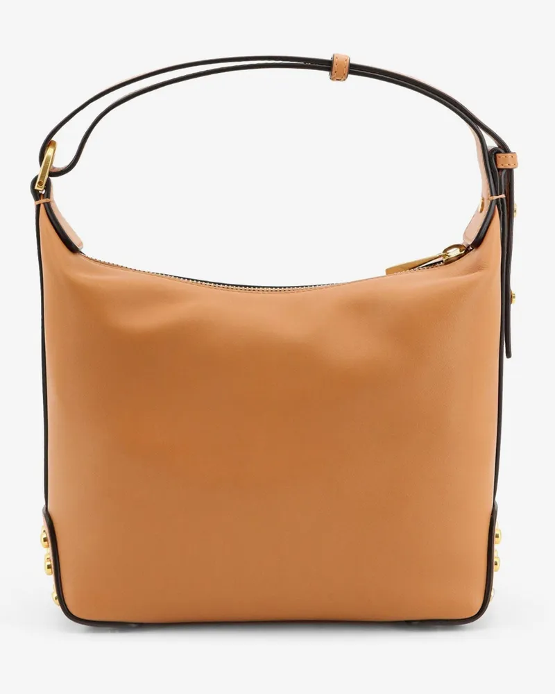 TOD'S Women's Mini Leather Bag Metal Dots Beige Handbags Hand Beige