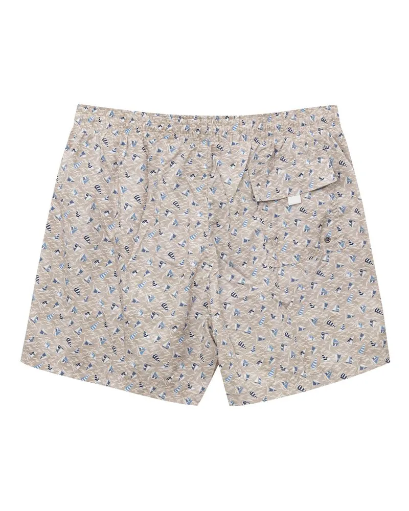 Canali Men's Beige Polyester Swim Shorts Beige