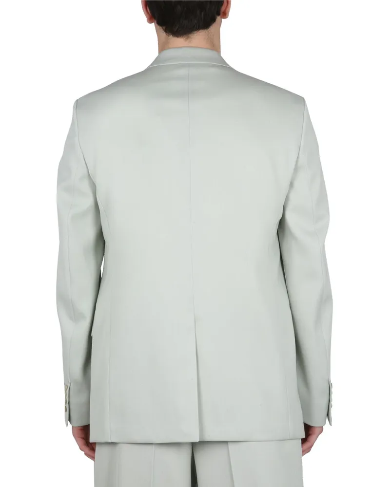 Lanvin Single-Breasted Boxy Wool Jacket — Green Green