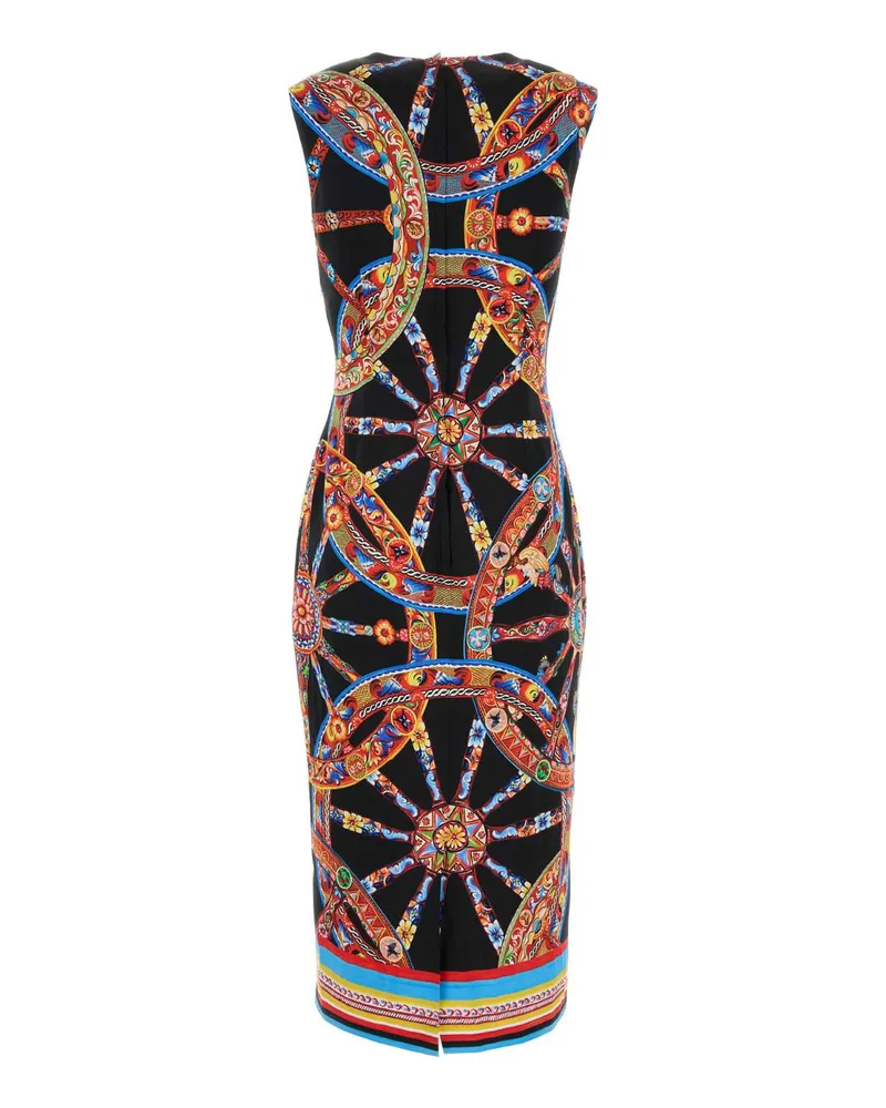Dolce & Gabbana Women's Printed Satin Dress Variante Abbinata Abiti Black