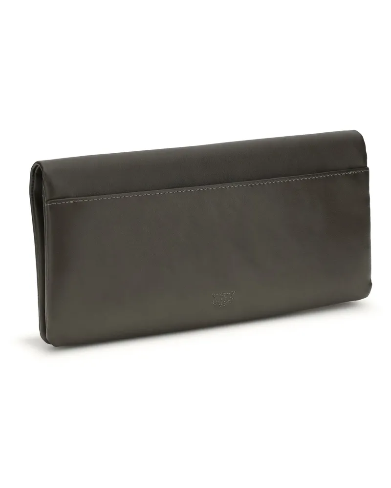 Pinko Women's Love Medium Clutch Bag Verde Fango-Antique Gold Calf Leather Bos Taurus Clutches Green