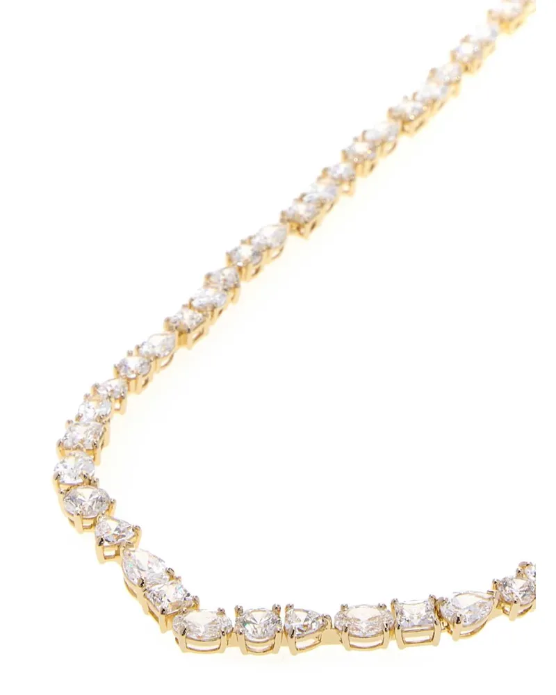 Swarovski Crystal Tennis Chain Necklace — Gold Gold