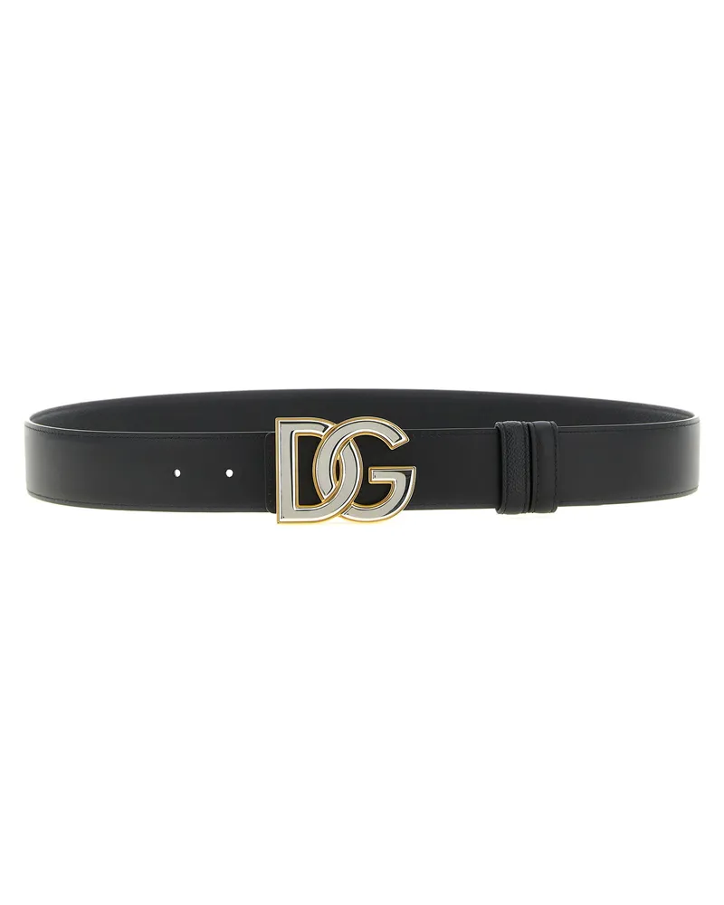 Dolce & Gabbana DG Cross Buckle Belt — Black Black