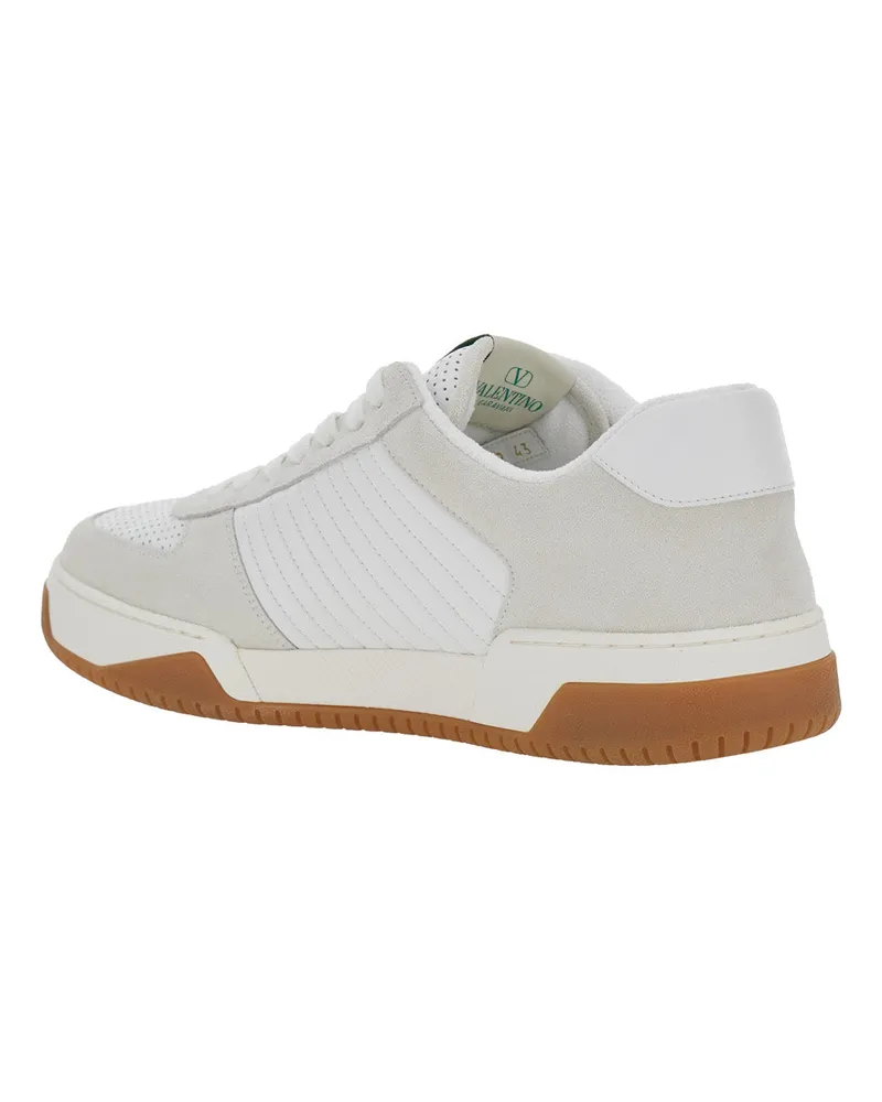 Valentino Garavani Men's Sneakers Sparry White Leather & Fabric And Technical Trainers White
