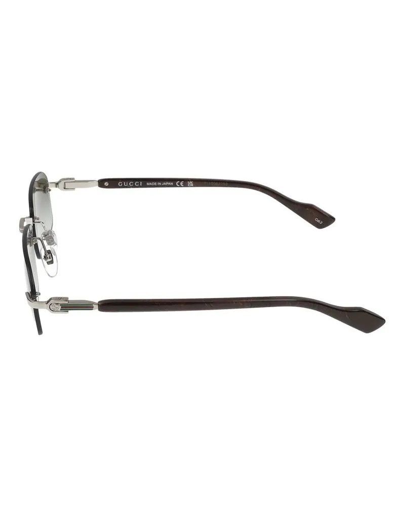 Gucci Men's Sunglasses Gg1221s 008 Silver Brown 16-140 Metal Silver