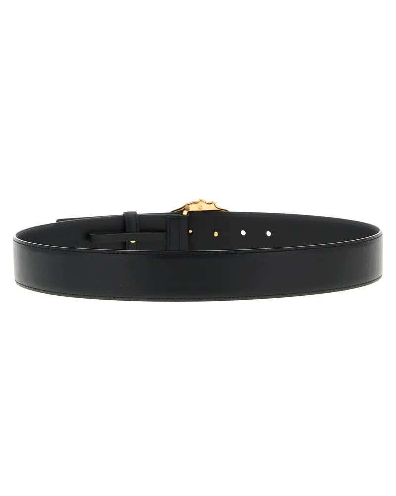 Versace Men's Black Calfskin Regular Belt Black
