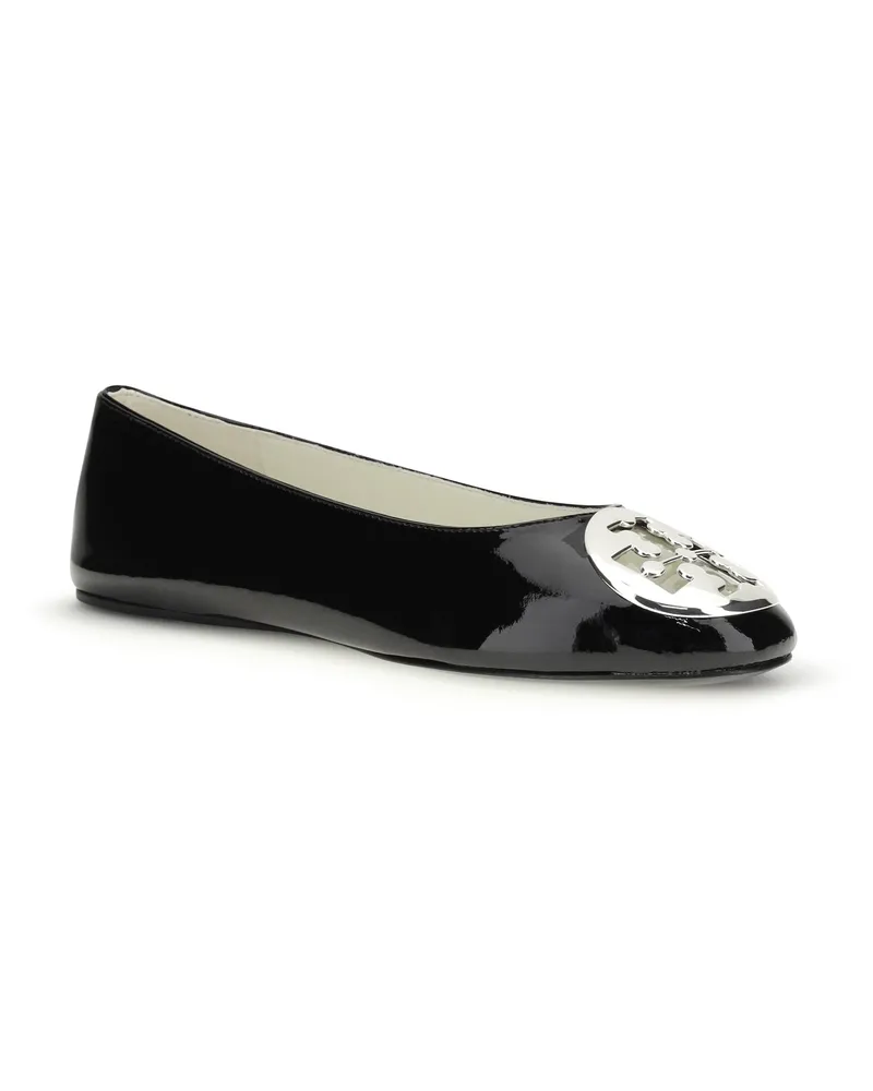 Tory Burch Women's Reva Ballerinas Perfect Black Calf Leather Bos Taurus Flat Shoes Black