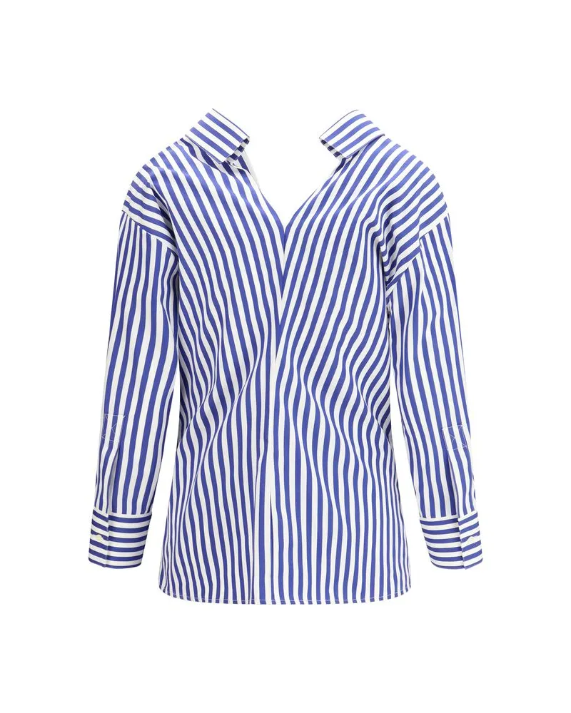 Givenchy Women Blue Cotton Pattern Shirt Blue