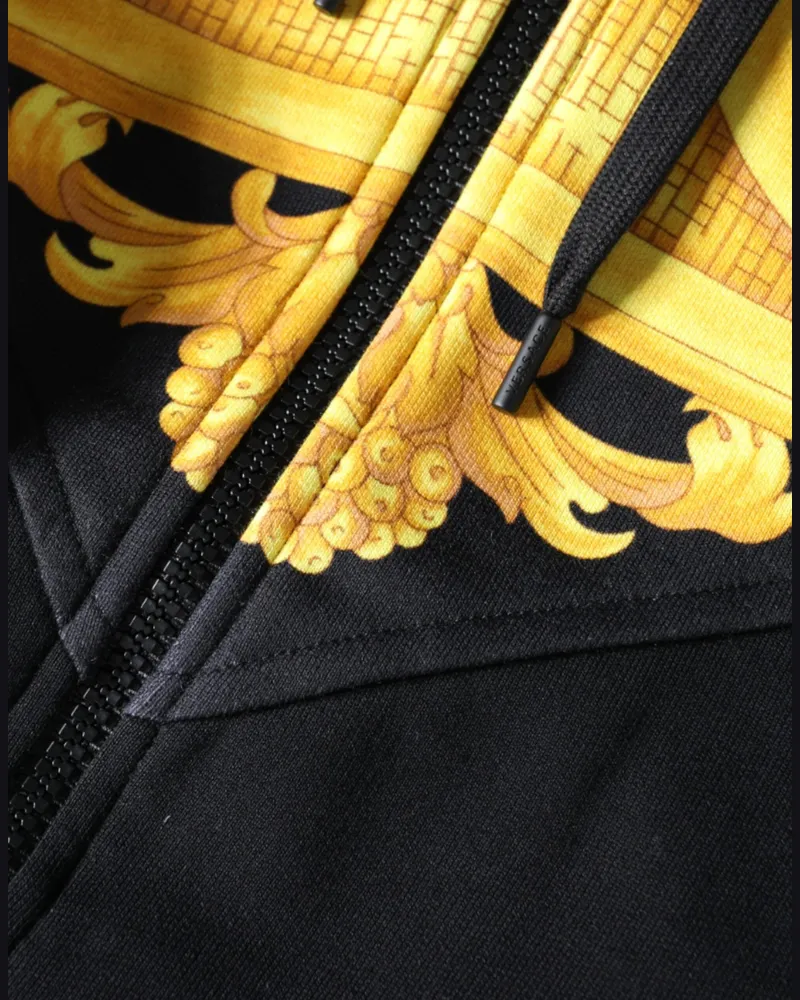 Versace Medusa Print Cotton Sweatshirt — Black Black