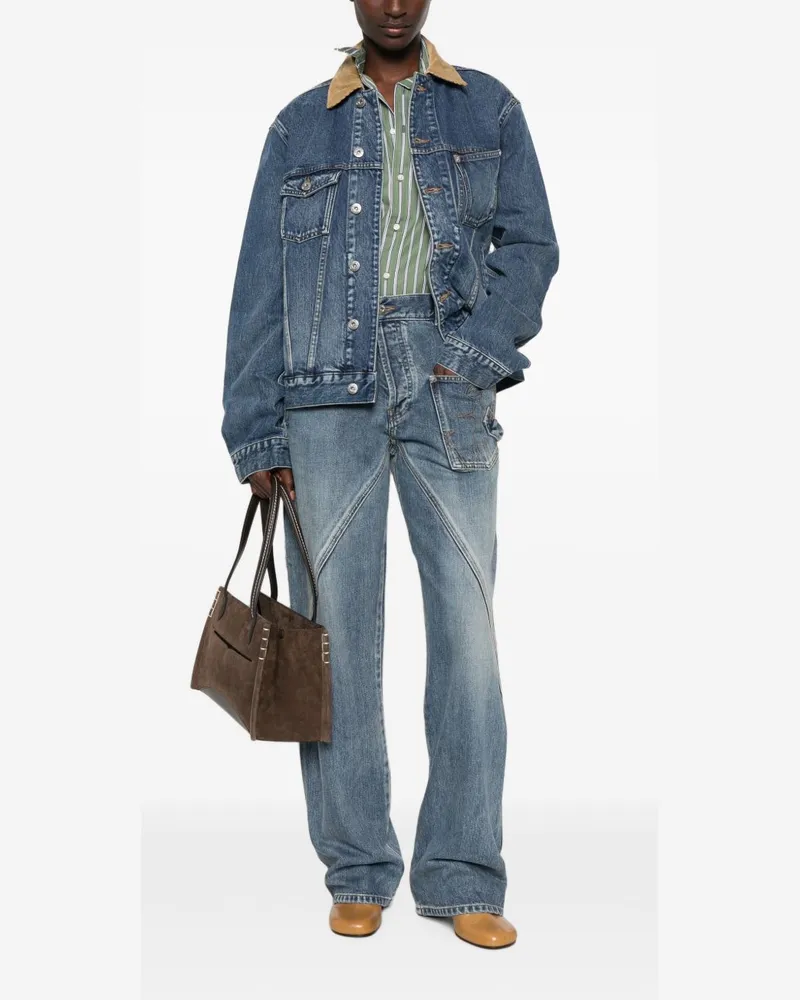 032c Corduroy Collar Denim Jacket — Blue Blue