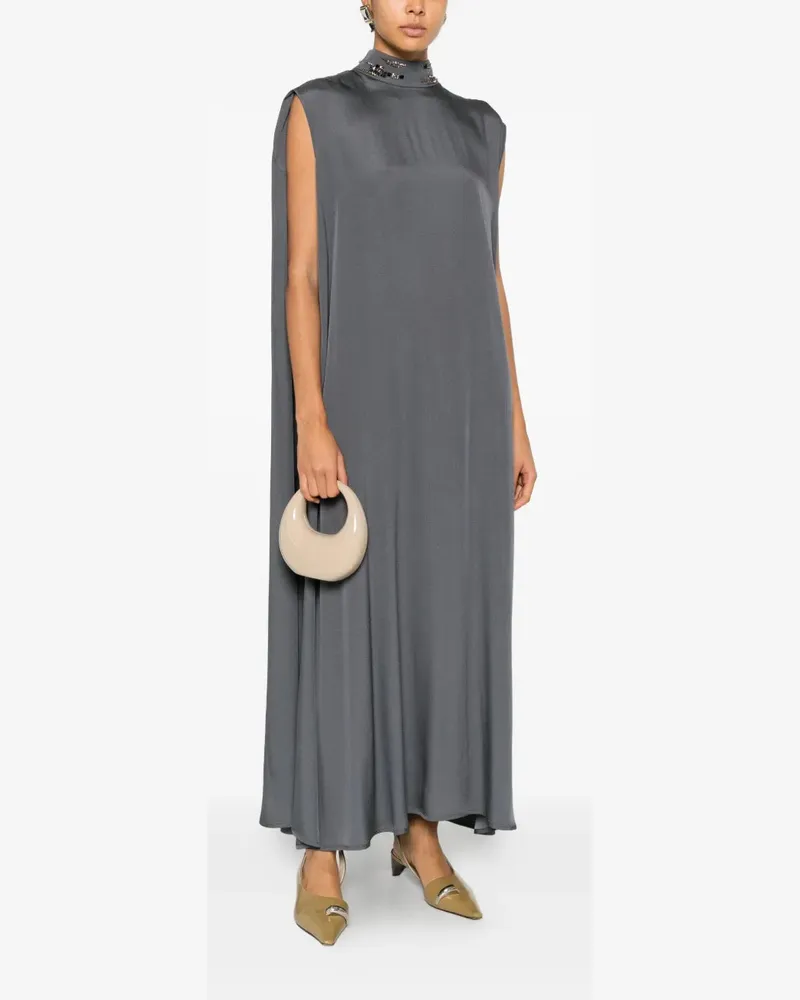 Fabiana Filippi Women's Embellished High-Neck Dress Aw25 W Grey