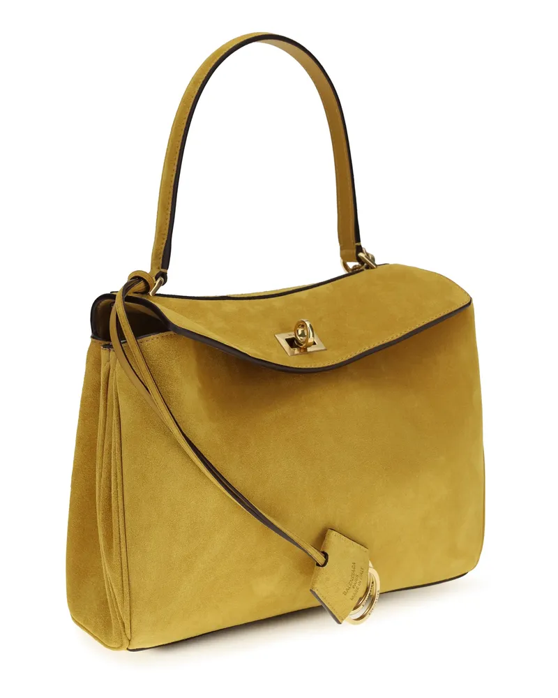 Balenciaga Women's Small Rodeo Handbag Curry Calf Leather Bos Taurus Handbags Hand Bags Yellow