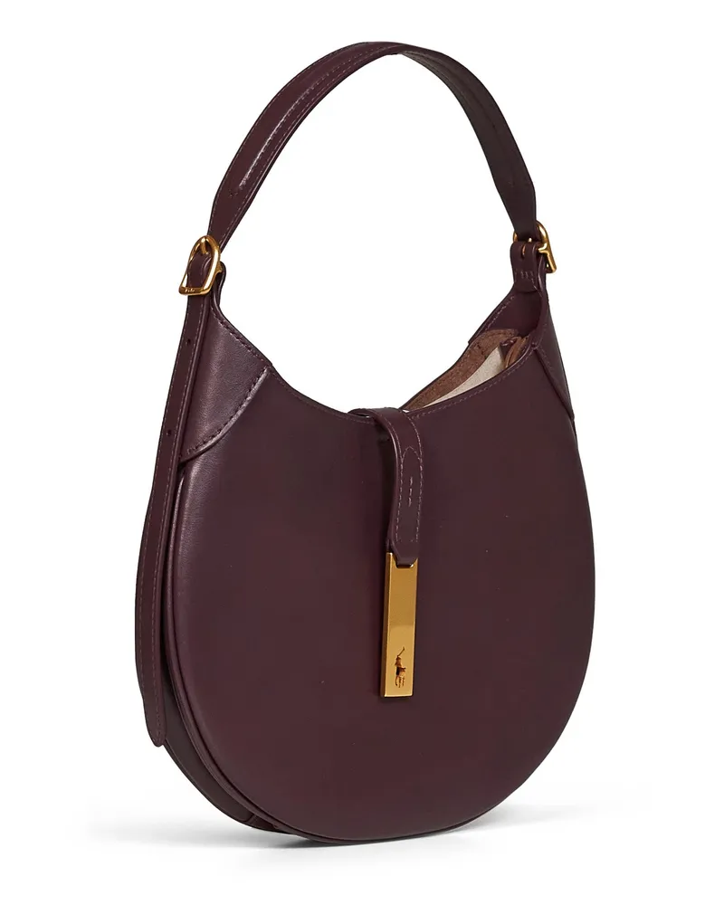 Ralph Lauren Women's Calf Leather Shoulder Bag Bordeaux Bordeaux