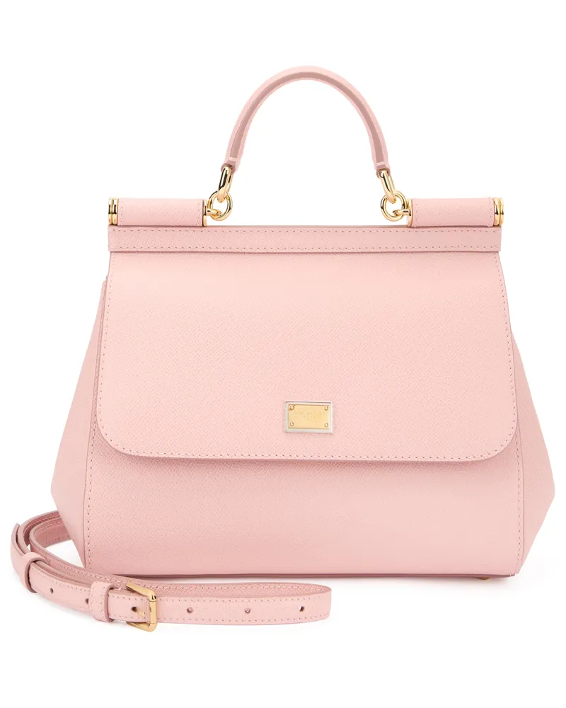 Dolce & Gabbana Women's Mini Handbag Calfskin Dauphine Pink Viscose Handbags Hand Bags Pink