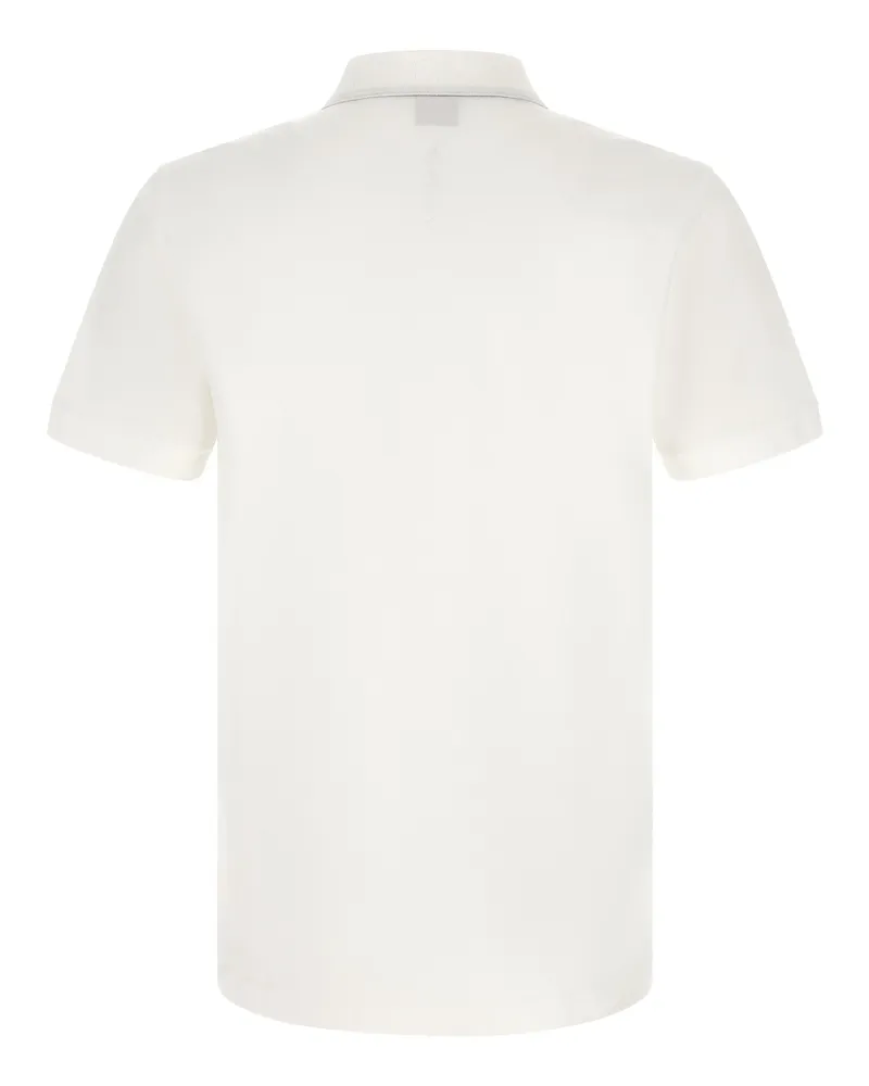 HUGO BOSS Monogram Collar Striped Polo Shirt — White White