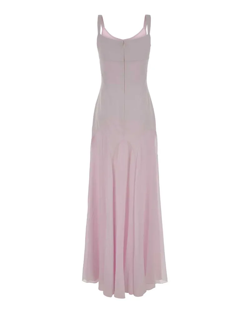 Alexander McQueen Women's Lilac Satin Long Dress Palepowderpink Abiti Lunghi Pink