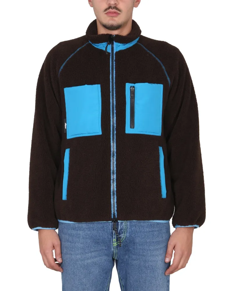 MSGM Logo-Embroidered Jacket — Brown Brown