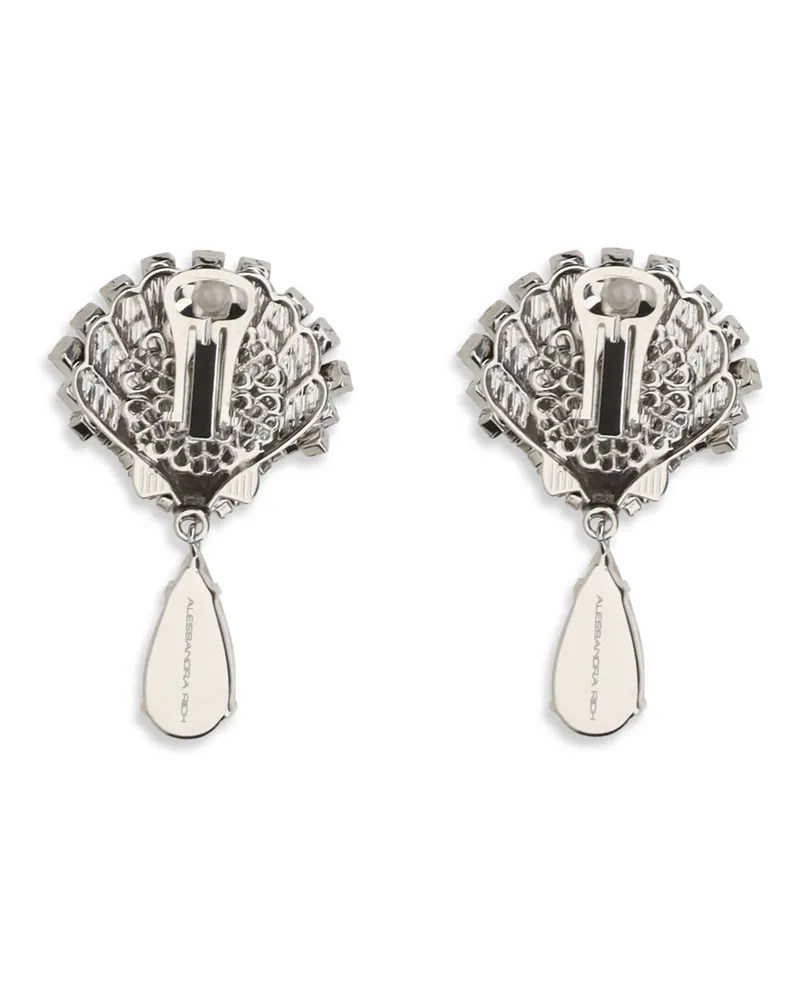 Alessandra Rich Women's Crystal Drop Earrings Cry Silver Metal Metallic Metallised Silver