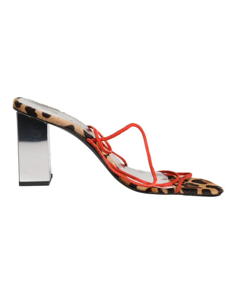 Dolce & Gabbana Women's Multicolor Leather Block Heels Sandals Shoes Multicolor