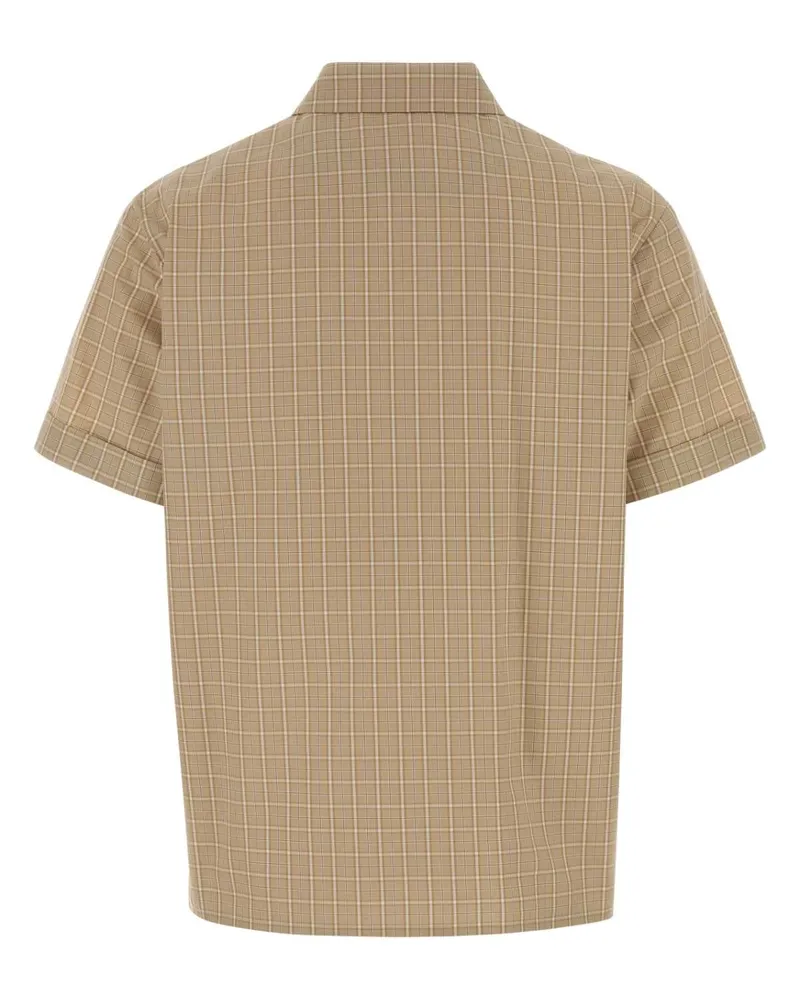 Miu Miu Women's Embroidered Poplin Shirt Albino Exterior: Cotton Camicie Beige