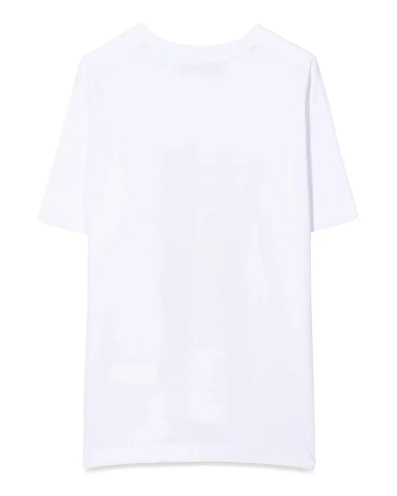 Dsquared2 Logo & Leaf Print T-Shirt — White White