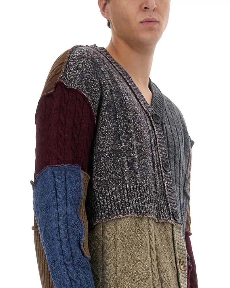 Dolce & Gabbana Patchwork Wool Blend Cardigan — Multicolor Multicolor