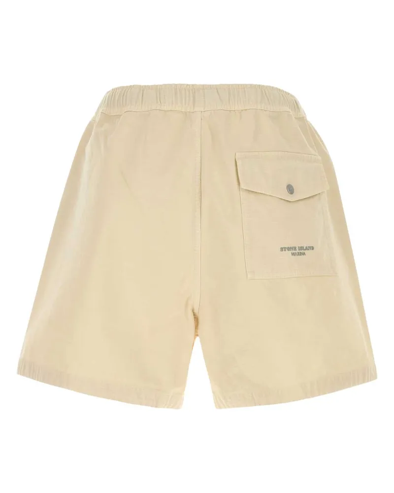 Stone Island Men's Ivory Cotton Bermudas Shorts Exterior: Bermuda Ivory