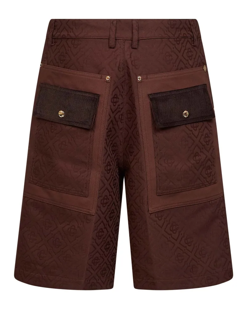 Casablanca Paris Men's Cargo Shorts Cotton Brown Brown