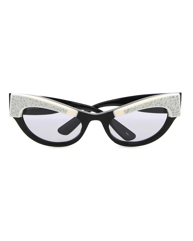Gucci Women's Occhiale Crystal-Embellished Cat-Eye Sunglasses Black Acetate Black