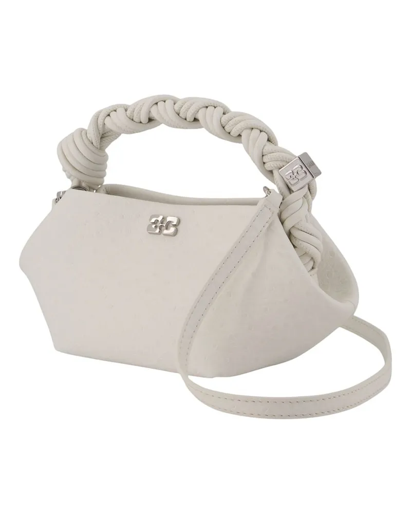 Ganni Women's Bou Mini Ostrich Purse -  Synthetic White Bags Handbags-Purses White