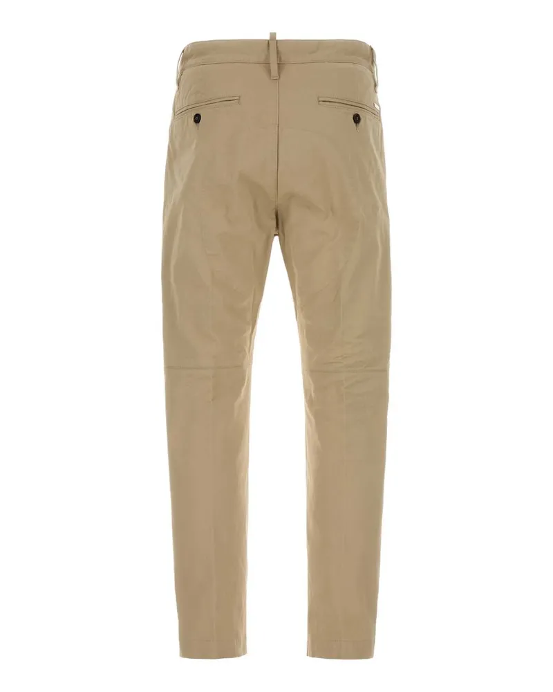Dsquared2 Men's Beige Stretch Cotton Chino Pant Exterior: Elastane Pantaloni Beige