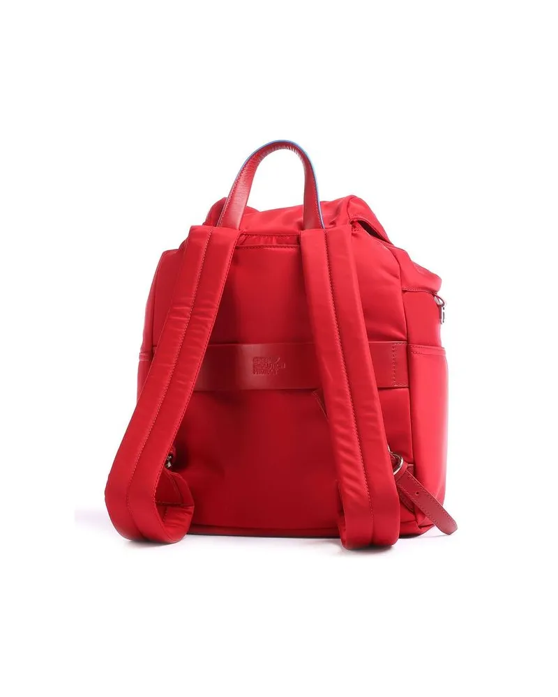 Piquadro Women's Backpack Red Recycled Nylon Bags - Backpacks Red