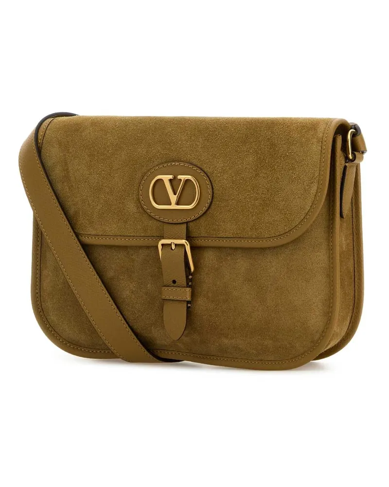 Valentino Garavani Men's Beige Suede Antibes Crossbody Bag Havanabeige Cowhide - Bos Taurus Borse A Tracolla Beige