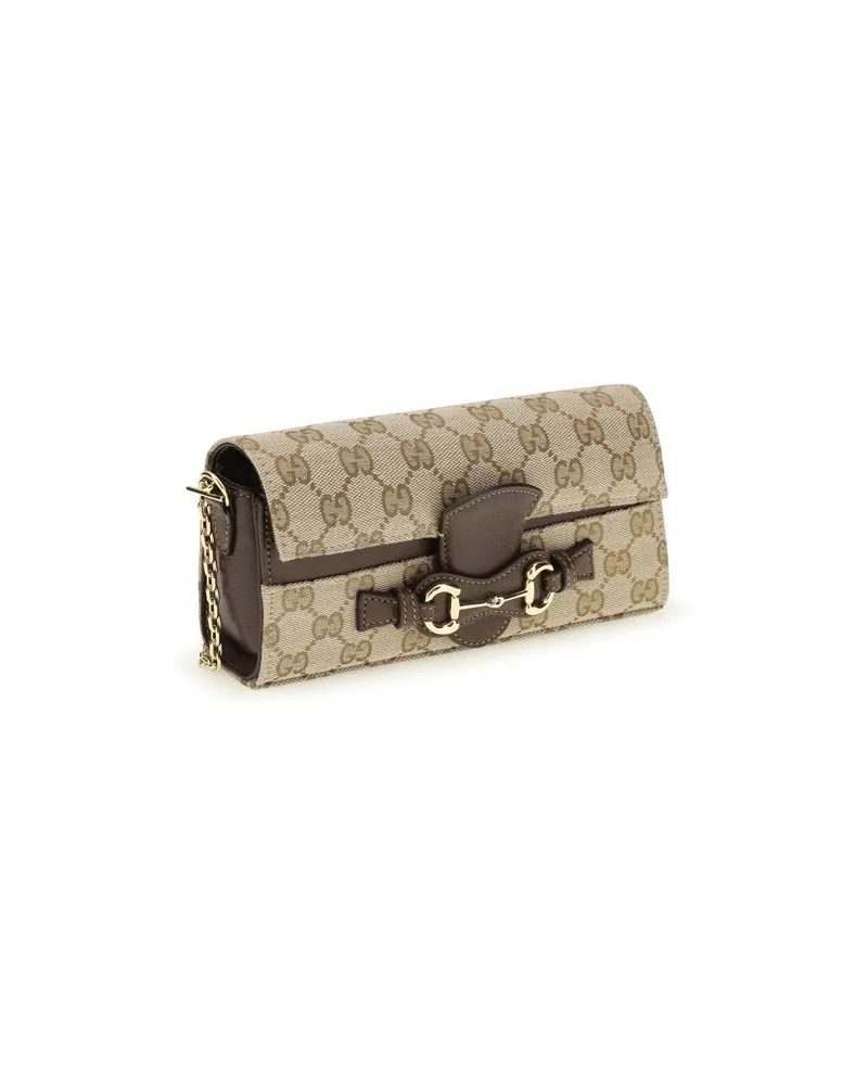 Gucci GG Fabric Chain Wallet — Beige Beige