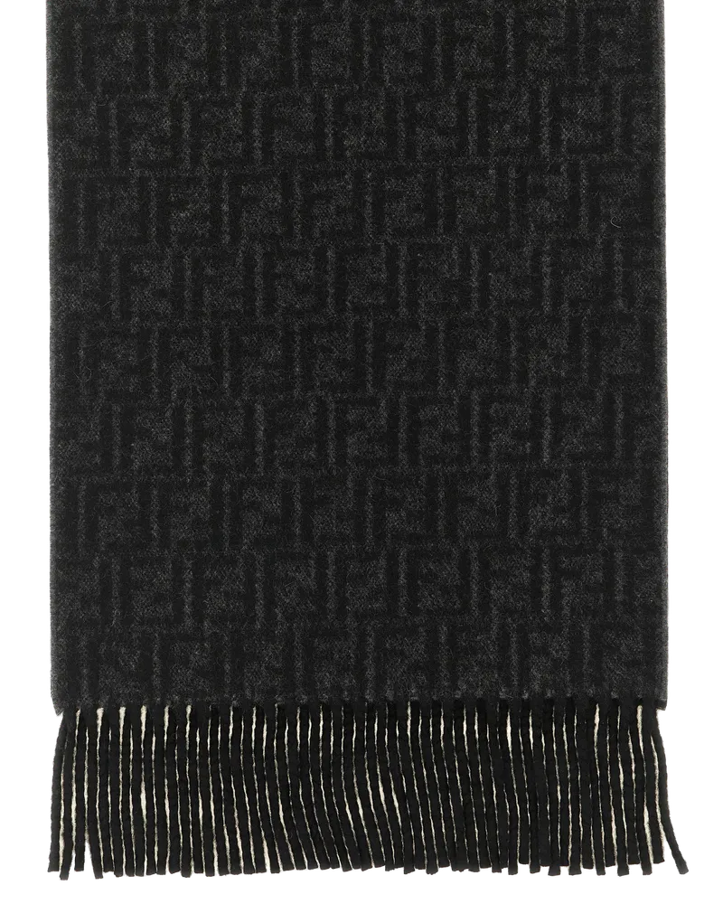 Fendi FF Zucca Wool-Cashmere Scarf — Black Black