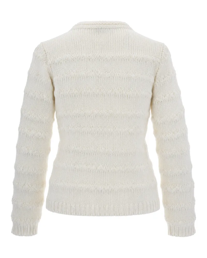 Fabiana Filippi Striped Platinum Knit Cardigan — Beige Beige