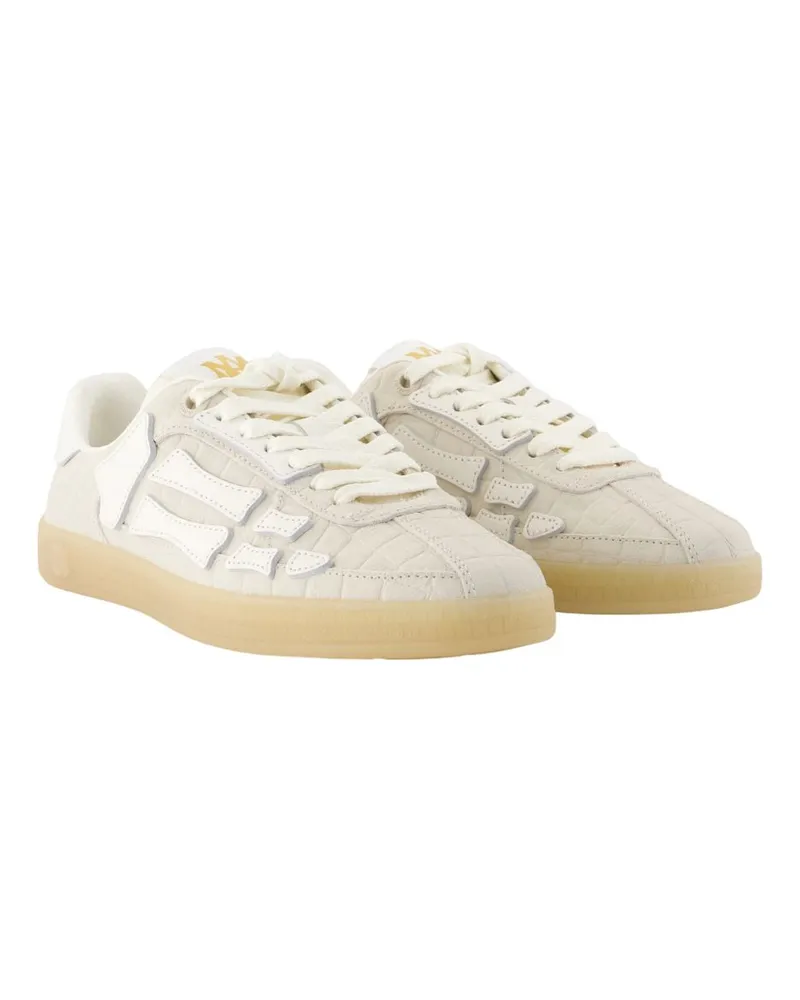 Amiri Women's Pacific Bones Sneakers -  Leather Beige Calfskin Shoes Beige