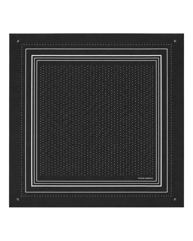 Officine Generale Wool Polka-Dot Scarf — Black Black
